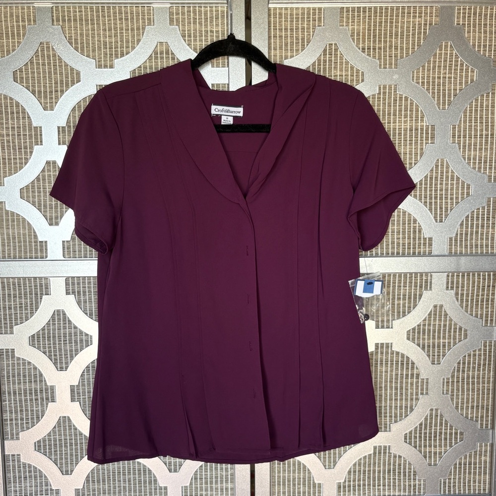 NWT Catherines Short Sleeve Boxy Blouse